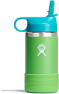 HYDRO FLASK Kids Water Bottle Jr. Stainless Steel Insulated With Straw Cap for Water, Milk, Juice, School, Camp, Sport, Play and Lunch, Easy to Clean, Leak-Resistant