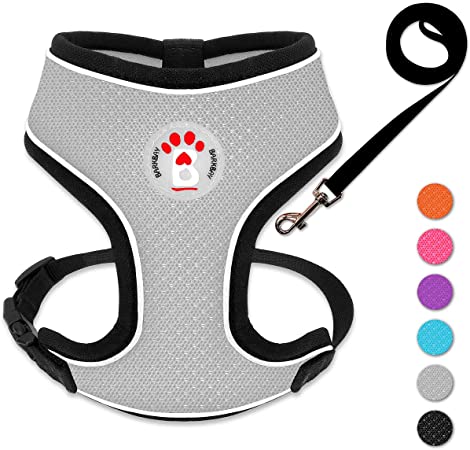 BARKBAY Reflective Breathable Soft Air Mesh No Pull Puppy Dog Vest Harness