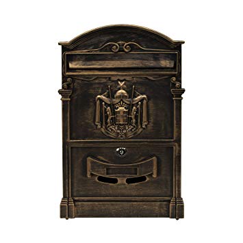 ALEKO USMB-05BZ Elegant Wall Mounted Mail Box with Retrieval Door, 2 Keys and Bolts, Bronze