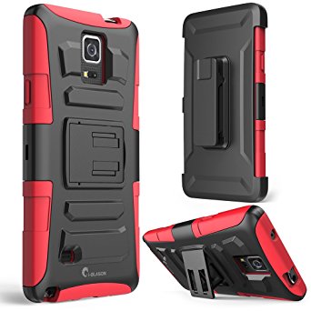 Galaxy Note 5 Case, i-Blason Prime Series Dual Layer Holster For Samsung Galaxy Note 5 with Kickstand and Locking Belt Swivel Clip (Red)