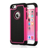 iPhone 6s Case ULAK iPhone 66s 47 Case Dual Layer Rugged Heavy Duty Impact Matte Armor Hard Hybrid Shockproof Case Cover for Apple iPhone 6 47 Inch iPhone 6s 47 inch 2in1-Pink
