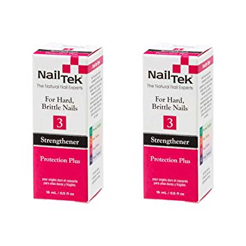 Nail Tek Protection Plus 3, Nail Strengthener for Hard and Brittle Nails, 0.5 oz, 2-Pack