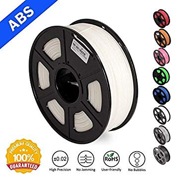 ABS Filaments for 3D Printer-SUNLU White ABS Filament 1.75 mm,Low Odor Dimensional Accuracy  /- 0.02 mm 3D Printing Filament,2.2 LBS (1KG) Spool 3D Printer Filament for 3D Printers & 3D Pens,White