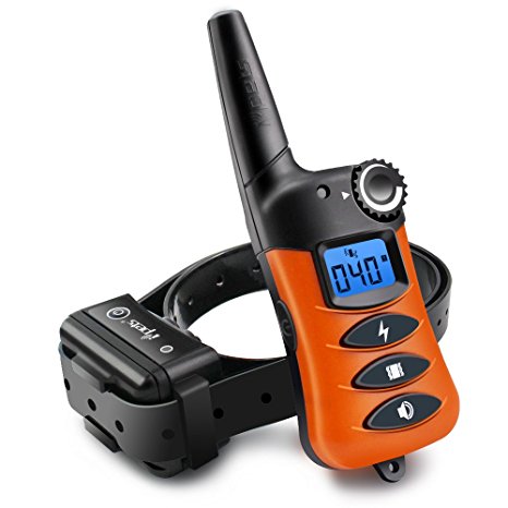 iPets 100% Waterproof & Rechargeable Dog Shock Collar Remote Dog Training Collar with Beep Vibrating Electric Shock Collar for All Size Dogs (10-100lbs)