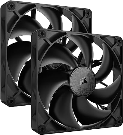 CORSAIR iCUE Link RX140 140mm PWM Fans with iCUE Link System Hub - Magnetic Dome Bearing - Dual Pack - Black