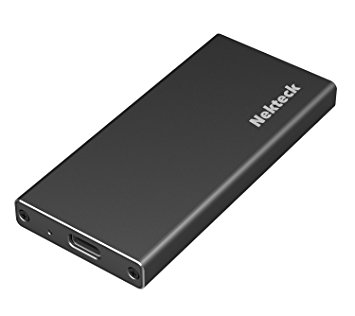 Nekteck Aluminum mSATA to USB 3.1 SSD Enclosure Adapter Case with USB Type C Interface for mSATA Internal Solid State Drive Hard Drive - Black