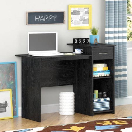 Student/Office Home Desk Adjustable Storage Shelf in Black Ebony Ash