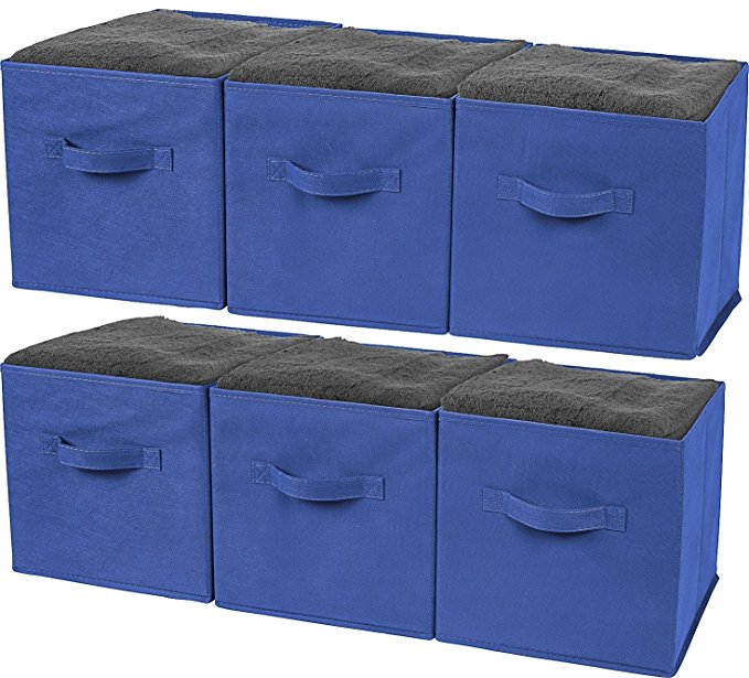 Greenco Foldable Storage Cubes Non-woven Fabric -6 Pack-(Royal Blue)