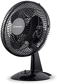 Westinghouse 12-Inch 3-Speed Oscillating Desk Fan, Black