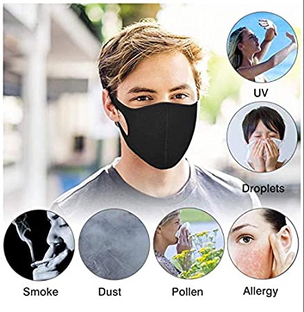 Unisex Reusable Face Mask Protection Washable Facial Skin Mouth Nose Shield Breathable Anti Smoke Pollution Bike Motorcycle Sport Running Outdoors - Black