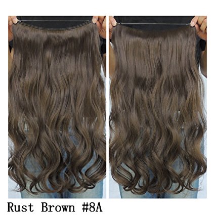 Secret Halo Hair Extensions Flip in Curly Wavy Hair Extension Synthetic Women Hairpieces 20" (Rust Brown #8A)