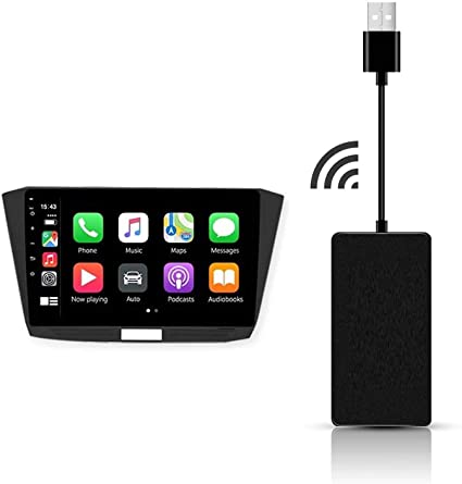 vapeart Wireless Carplay Dongle Wired Android Auto USB Dongle, Mirroring, SIRI Voice Control/Google Maps/Waze, Online Upgrade System,（Only for Android Car Radio System）
