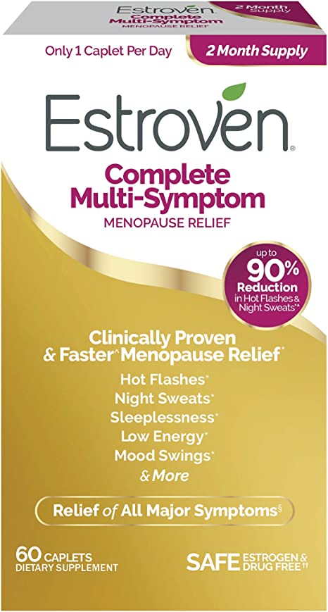 Estroven Complete Menopause Relief | All-In-One Menopause Relief* | Reduce Multiple Menopause Symptoms*1 | Reduces Hot Flashes and Night Sweats* | One Per Day | 60 Count