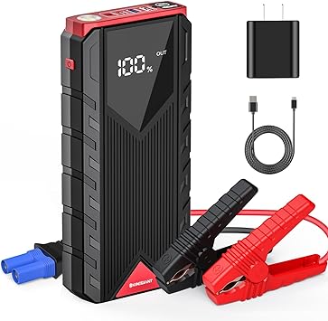 SHINEGIANT Car Jump Starter, 2000A Peak Portable Car Battery Jump Starter for Up to 9.0L Gas and 7.0L Diesel Engine, 12V Jump Starter Battery Pack with Wall Charge, Jump Box with USBC 65W Fast Charge