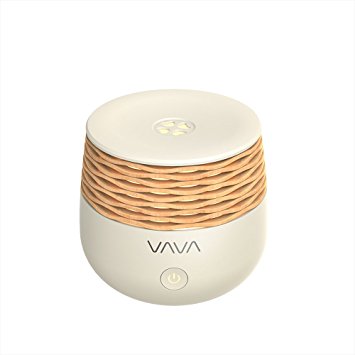 VAVA Portable Aroma Diffuser with USB Charging for Laptop and Portable Charger, 30ml Essential Oil Diffuser for Car (Continuous and Intermittent Dual Mist Modes, One Button Control, Bamboo Looking)