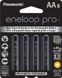 Panasonic BK-3HCCA8BA Eneloop Pro AA High Capacity Ni-MH Pre-Charged Rechargeable Batteries 8-Pack