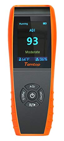 Temtop LKC-1000S Air Quality Detector Professional Formaldehyde Monitor Temperature and Humidity Detector with PM2.5/PM10/HCHO/AQI/Particles Accurate Testing