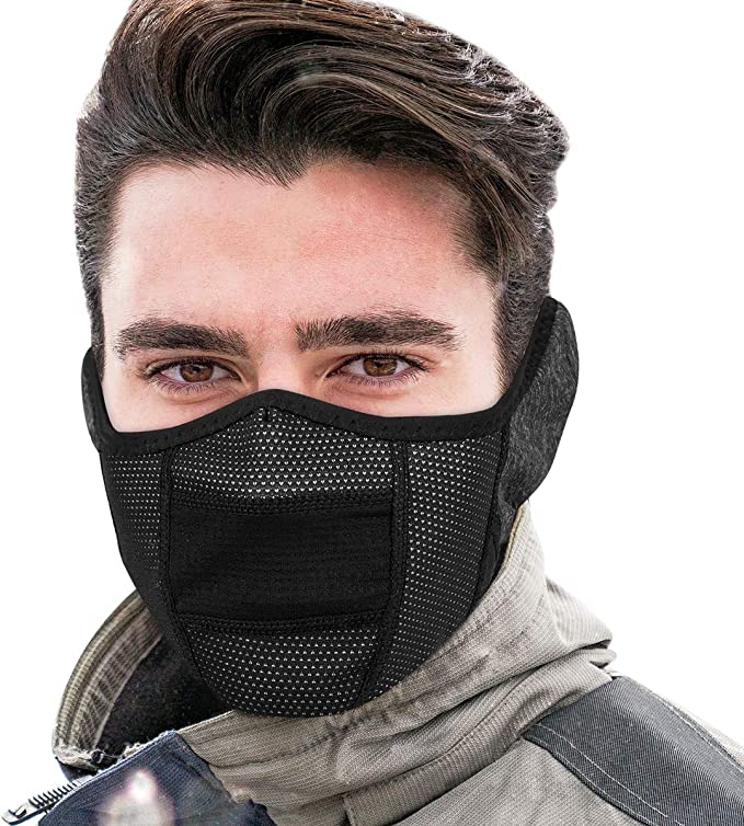 KINGBIKE Winter Face Mask Reusebale & Neck Gaiter Reusable Cloth Face Masks Cold Weather Half Balaclava Tactical Neck Warmer for Men Women Face Cover Shield Windproof &Fleece Lining