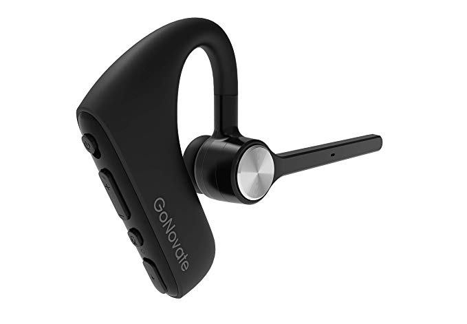 GoNovate C20 Bluetooth Headset 5.0, Dual Mic Noise Canceling AptX HD 16H Talktime Bluetooth Earpiece, w/Mute Key Wireless Earphones for Cell Phones Business Trucker Office