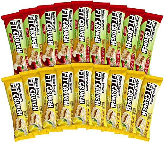 FITCRUNCH, Protein Bar, High Protein Snack, Variety Pack (18 Snack Size Bars, Apple Pie   Lemon Cake)
