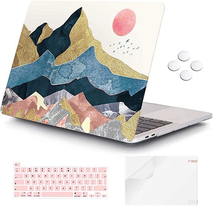 Macbook Pro 13 inch Case 2020 Release A2338 M1 A2251 A2289, iCasso Plastic Hard Shell Case Protective Cover & Keyboard Cover Only Compatible New Macbook Pro 13 inch with Touch Bar - Abstract Scenery