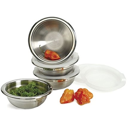 8 Piece Stainless Steel Prep Bowls Set with Lids