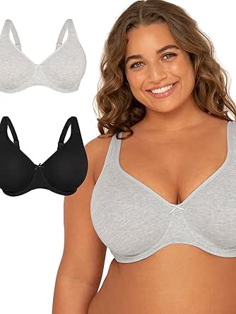 Fit For Me By Fruit of the Loom Women's Plus Size Cotton Unlined Underwire Bra-Pinch-Free Straps - Side and Back Smoothing