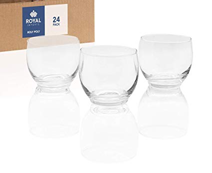 Royal Imports Candle Holder Glass Votive for Wedding, Birthday, Holiday & Home Decoration, Roly Poly, Set of 24 - Unfilled