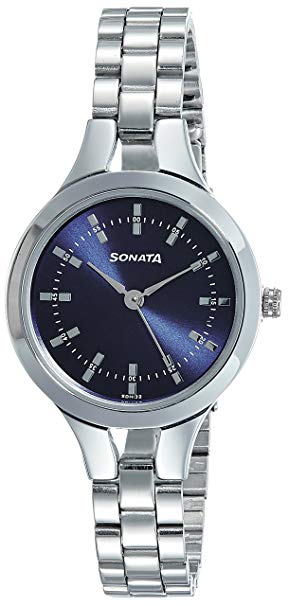 Sonata Steel Daisies Analog Blue Dial Women's Watch-8151SM04