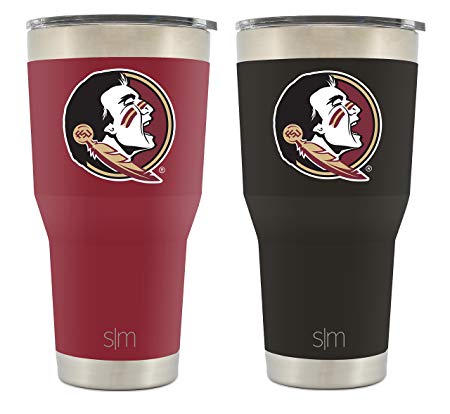 Simple Modern Florida State University 30oz Cruiser Tumbler 2-Pack - Vacuum Insulated Stainless Steel Travel Mug - FSU Seminoles Tailgating Cup College Flask