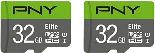 PNY 32GB 2-Pack Elite MicroSD Card – (P-SDU32X2U185EL-GE)