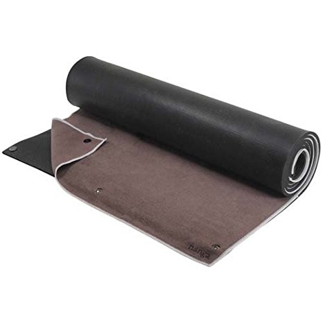 SnapMat Hot Yoga Mat & Towel Combo (24" x 72") - Extra Thick 1/4" (6.4mm), High Density, Non Slip Exercise Mat with Detachable Microfiber Yoga Towel - Patent Pending