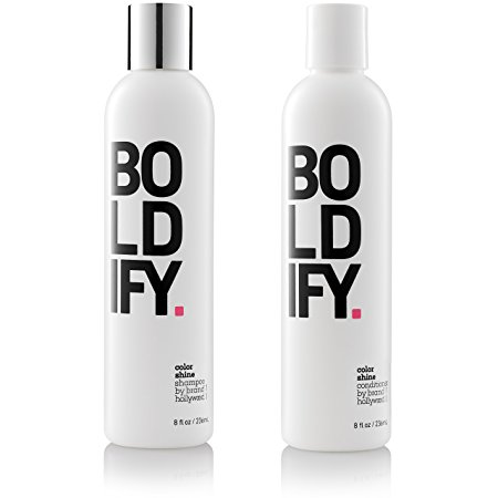 BOLDIFY COLOR SHINE Shampoo   Conditioner Set with Argan Oil - Sulfate and Alcohol Free - Get Brilliant Long Lasting Color with Incredible Shine - Stylist Recommended (2 x 8oz Bottles)