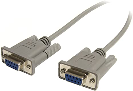 StarTech.com 25 ft Cross Wired DB9 Serial Null Modem Cable - F/F - 25ft DB9 Null Modem Cable (SCNM9FF25), Gray