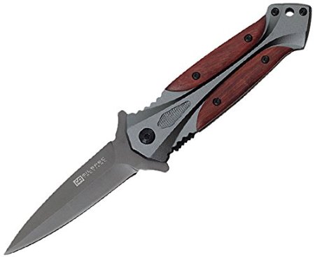 Wartech PML07 Milspec 8 Spring Assisted Open Folding Rescue Pocket Knife with Titanium Stainless Steel Handle