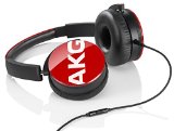 AKG Y50 Red On-Ear Headphone with In-Line One-Button Universal RemoteMicrophone Red