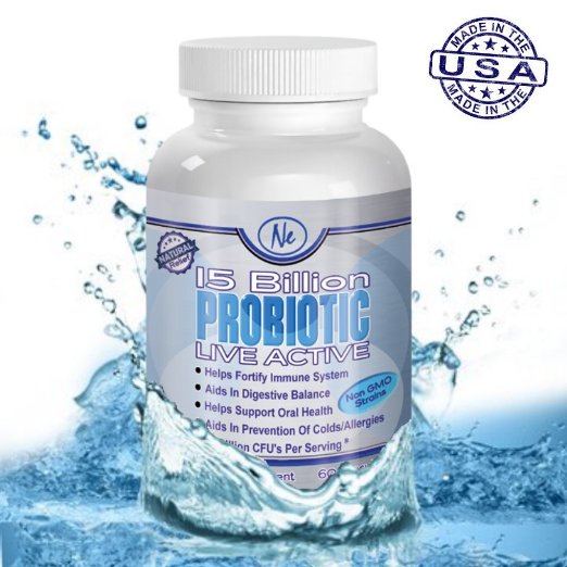 15 Billion Live Active Probiotics. Improve Digestion, Bowel Regularity, & Increase Energy with the Strongest Probiotic Available. Supports Oral And Immune System Health (1 Bottle - 60 Day Supply)