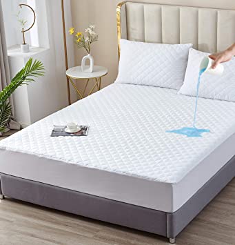 Elif Twin Size Mattress Protector, Waterproof, Quilted Cover Pad, Deep Pocket, Soft&Comfortable, Breathable, Vinyl Free (Twin)