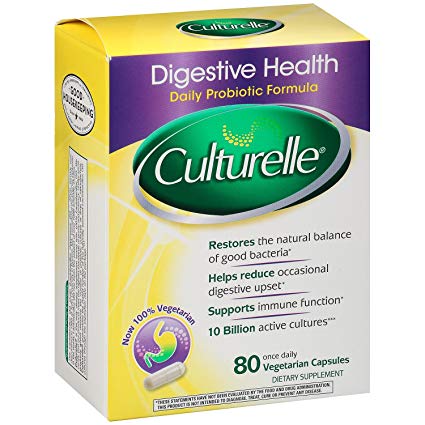 Culturelle Digestive Health Daily Formula Probiotic, One Per Day Dietary Supplement, Contains 100% Naturally Sourced Lactobacillus GG, The Most Clinically Studied Probiotic, 80 Count