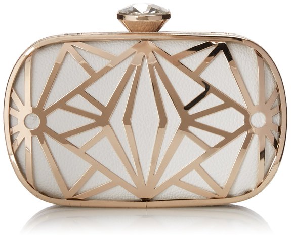 KISS GOLD(TM) Exquisite Leather Metal Hollow Designer Clutch Bag Evening Handbags