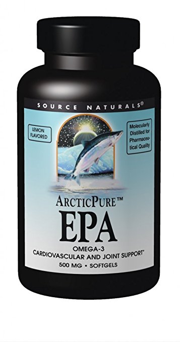 Source Naturals ArcticPure EPA Omega-3 Lemon 500mg, Cardiovascular and Joint Support, 60 Softgels