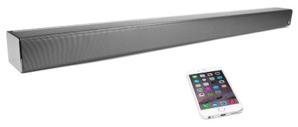 KitSound Chorus 2016 Soundbar Speaker System with Built-In Subwoofer Wireless Bluetooth Connectivity Compatible with SmartphonesTabletsMP3 Devices - Silver