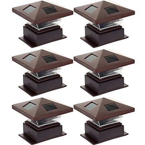 Westinghouse 4" x 4" Pagoda II Solar LED Post Light (Bronze, 6 Pack)