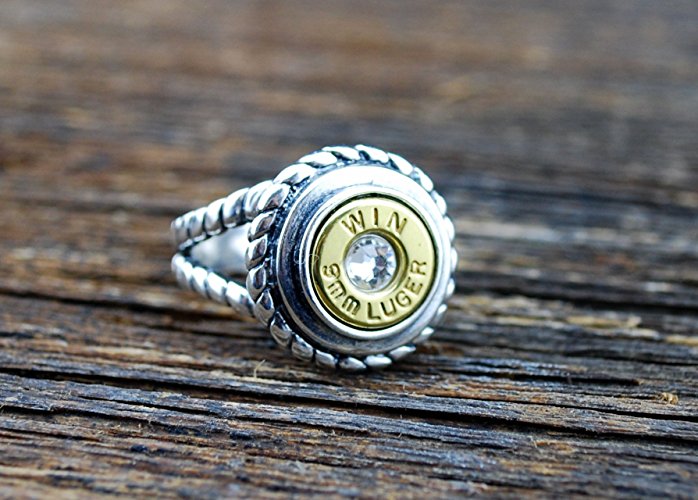 Sterling Silver 9mm Bullet Rope Ring