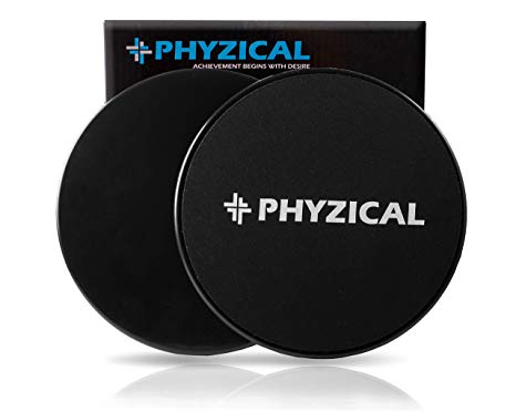 PHYZICAL Core Sliders are Dual Sided Exercise Sliders. Workout on Any Surface. Full Body or Ab Workouts. Compact for Easy Travel. Physical Therapy, Cross Fit Sliders for Fitness