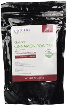 Blue Lily Organics Ceylon Cinnamon Powder - 1 Pack (8 Oz) - Certified Organic