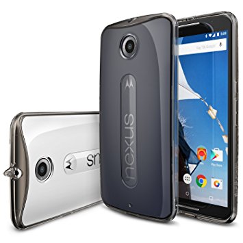 Nexus 6 Case, Ringke FUSION ** Shock Absorption Technology** [FREE Screen Protector][SMOKE BLACK] Scratch Resistant Clear Back Drop Protection Bumper Case for Google New Nexus 6 (NOT for Huawei Nexus 6P 2015)