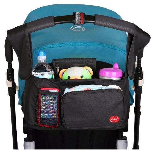 Universal Stroller Organizer Bag for baby strollers / Stroller By Kidsy(TM) Incredibly Convenient, Practical Top Line Quality Storage Bag For Enjoyable, Hassle Free Walks With Your Baby!