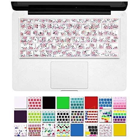 DHZ® Keyboard Cover Silicone Skin for MacBook Pro 13" 15" 17" (with or w/out Retina Display) iMac and MacBook Air 13" (Small floral pattern)