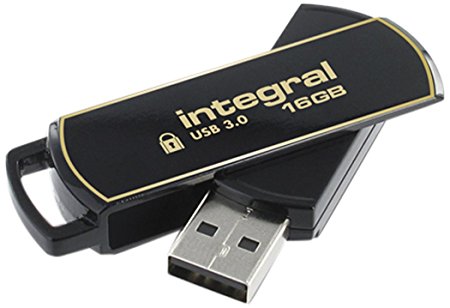 16GB Integral Secure 360 Encrypted USB3.0 Flash Drive (256-bit AES Encryption)